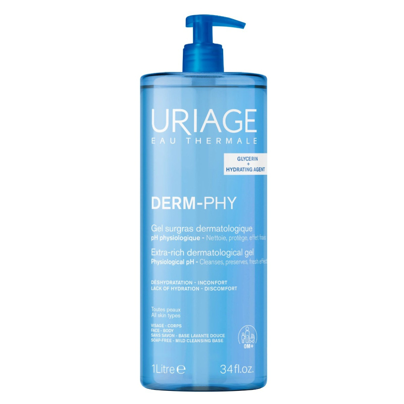 Uriage DERM-PHY Extra Rich Dermatological Gel jemný čisticí gel 1000 ml