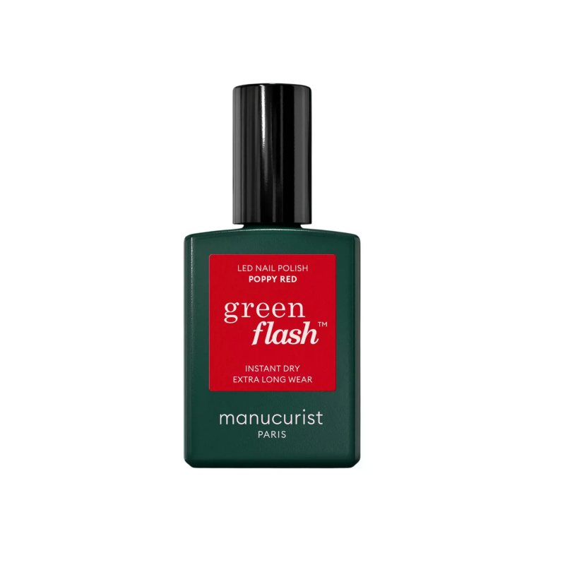 Manucurist Green Flash LED gel na nehty - Poppy Red 15 ml