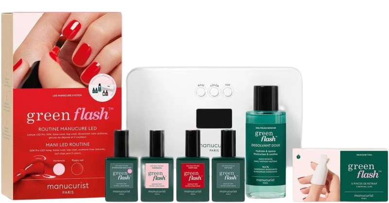 Manucurist Dárková sada Green Flash Mani Led Routine