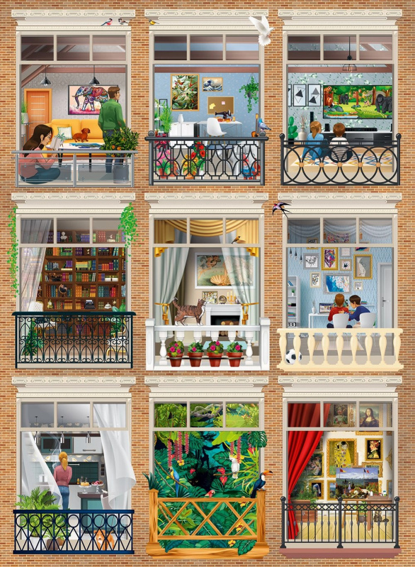 GRAFIKA Puzzle Interiér domu 3000 dílků