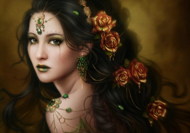 Grafika Ortega: Golden Rose / 0039 / 1000 dílků