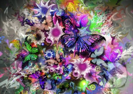 Butterflies III - puzzle z kategorie Umělecké