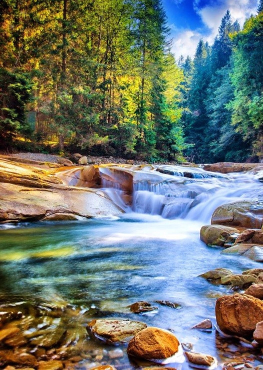 Grafika Schöner Wasserfall im Wald 2000 dílků
