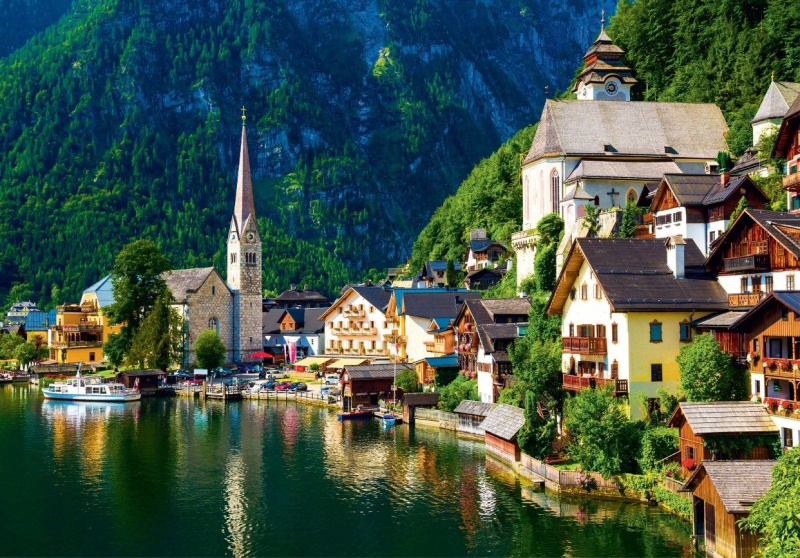 Hallstatt, Austria - puzzle z kategorie Přírodní scenérie