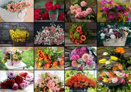 Collage - Flowers - puzzle z kategorie Umělecké