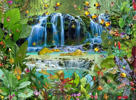 François Ruyer - Waterfall - puzzle z kategorie Umělecké