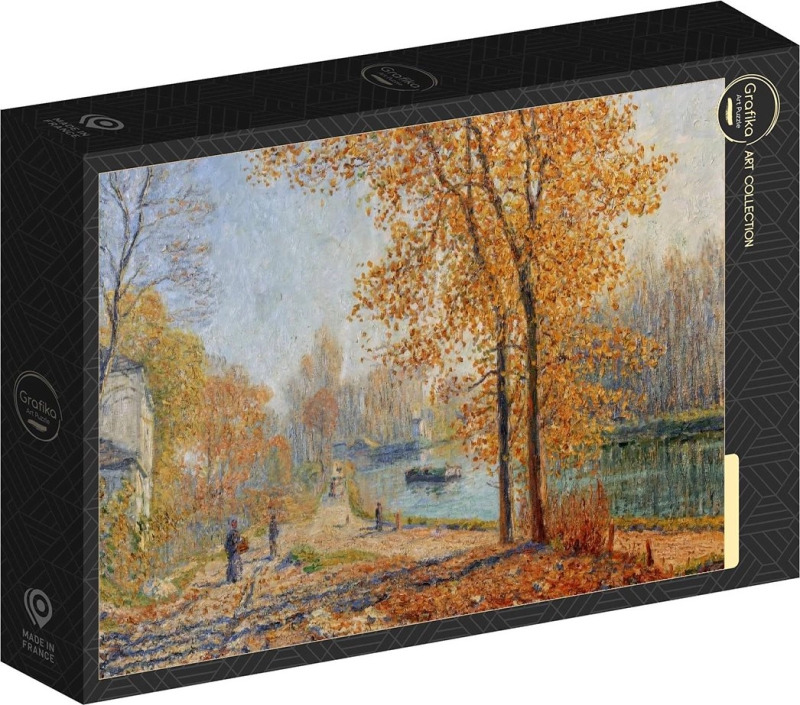 Grafika puzzle Břehy Loingu, podzimní ráno v Moretu 1000 dílků
