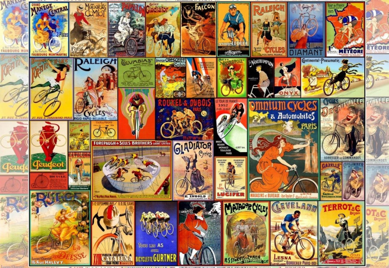 Puzzle Vintage Plakáty s Koly 1000 Dílů