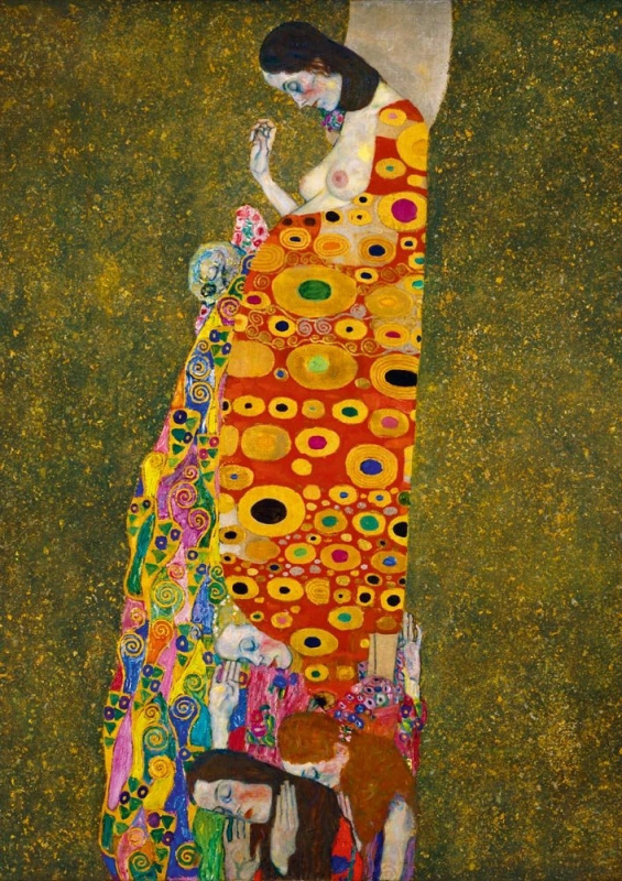 Gustave Klimt - Hope II, 1908 - puzzle z kategorie Umělecké