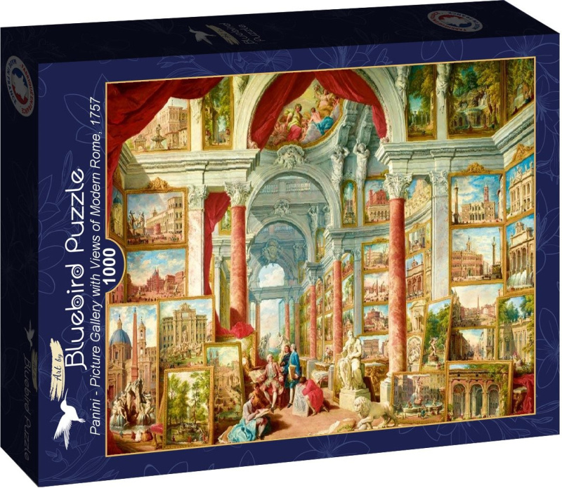 Puzzle galerie s výhledy na moderní Řím 1000 dílků Bluebird