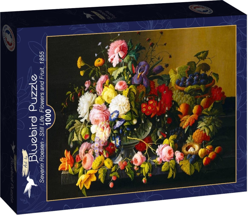 Bluebird puzzle Zátiší s květinami a ovocem 1000 dílků