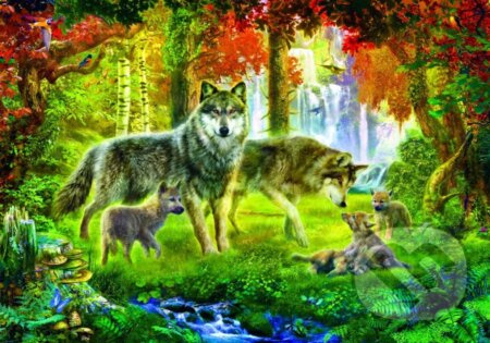 Summer Wolf Family - Jan Patrik Krásný - puzzle z kategorie Zvířata