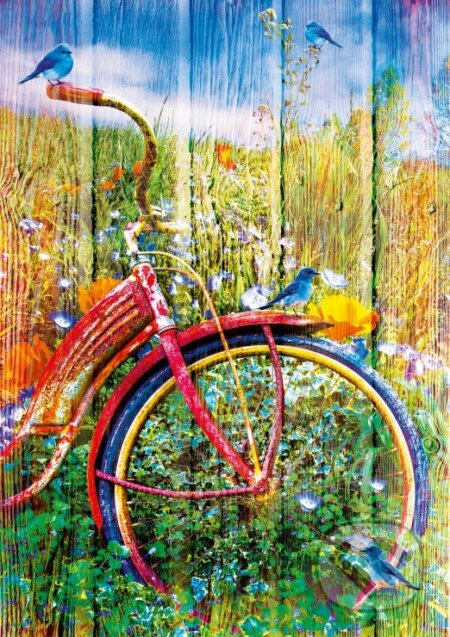 Puzzle Modří ptáčci na kole 1000 dílků