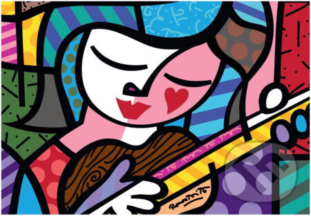 Romero Britto - Girl with guitar - puzzle z kategorie Umělecké