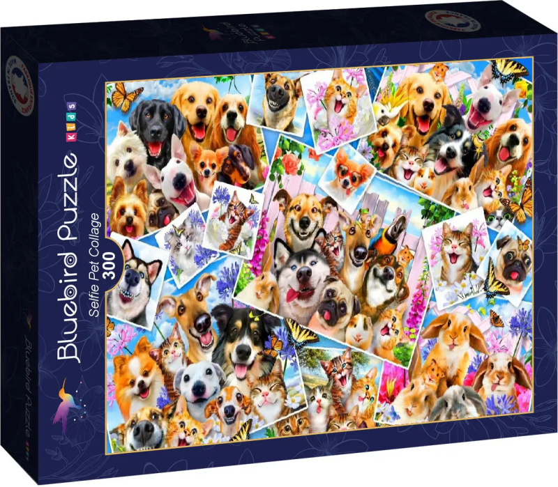 Puzzle Bluebird 300 dílků Koláž selfie domácích mazlíčků