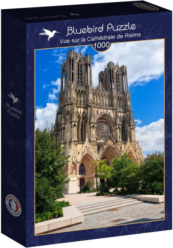 Puzzle Pohled na katedrálu v Remeši 1000 dílků BLUEBIRD