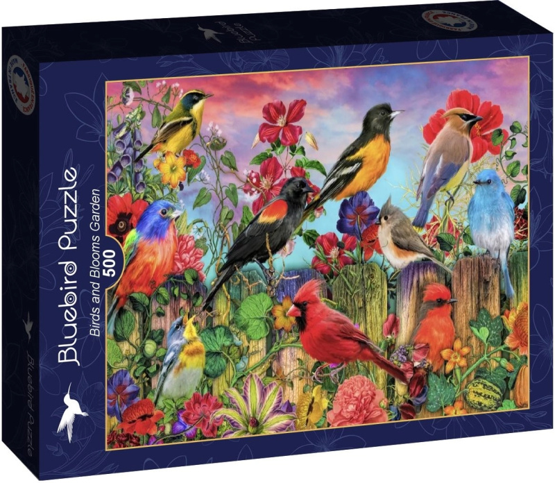 Bluebird puzzle Ptáci v rozkvetlé zahradě 500 dílků