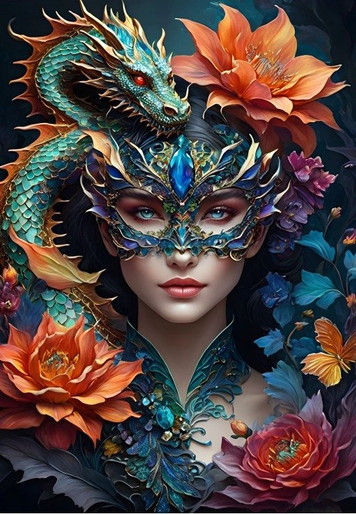 Puzzle Dívka s Drakem 1000 dílků