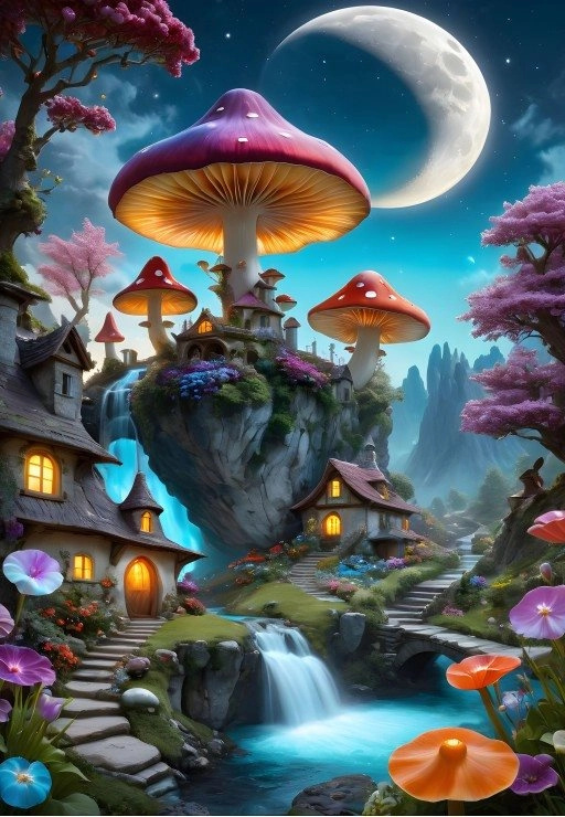 Puzzle Hříbkové město 1000 dílků