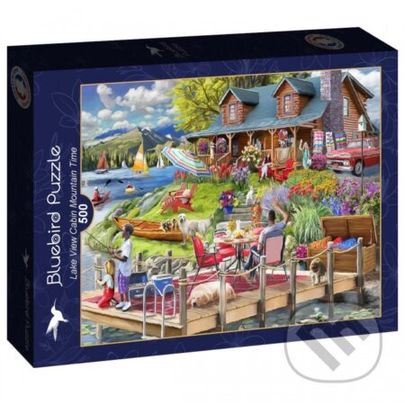 Puzzle Lake View Cabin Mountain Time - puzzle z kategorie Do 500 dílků