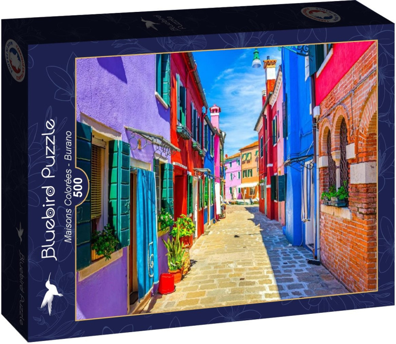 Puzzle Barevné domky na ostrově Burano 500 dílků