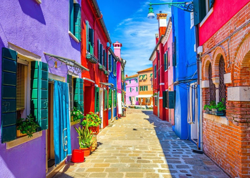 Puzzle Barevné domky na ostrově Burano 500 dílků