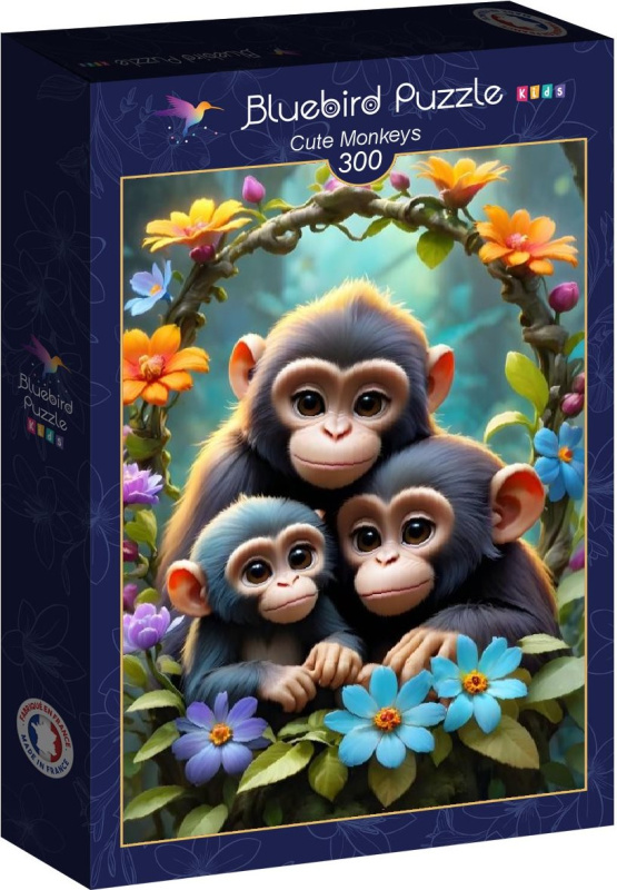 Puzzle Roztomilé opice 300 dílků BLUEBIRD
