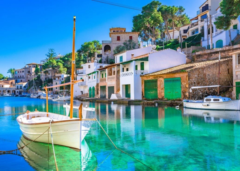 Bluebird puzzle Rybářský přístav v Cala Figuera 500 dílků