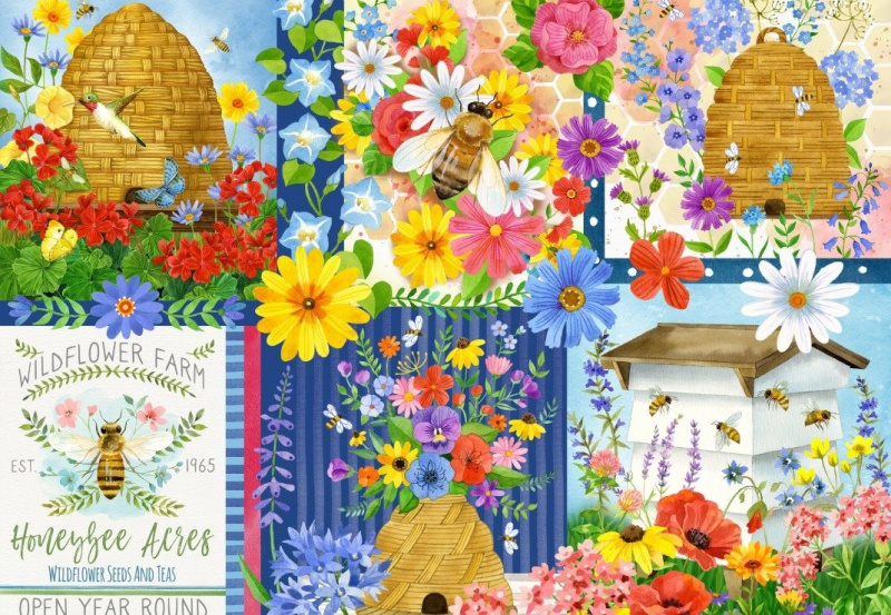 Puzzle Včelky a včelí úly 1000 dílků BLUEBIRD