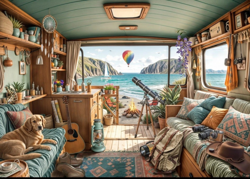 Puzzle Kempování u pobřeží 500 dílků BLUEBIRD