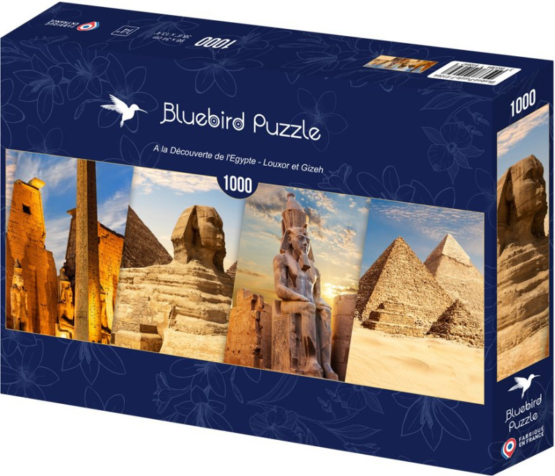 Panoramatické puzzle BLUEBIRD Objevte Egypt: Luxor a Gíza 1000 dílků