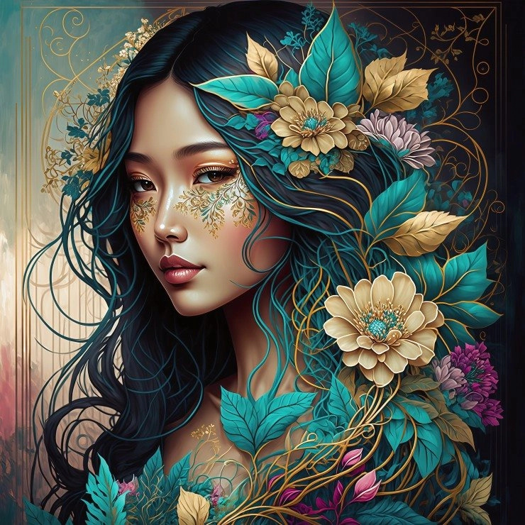 Bluebird čtvercové puzzle Hana – kolekce Duše přírody, 1000 dílků