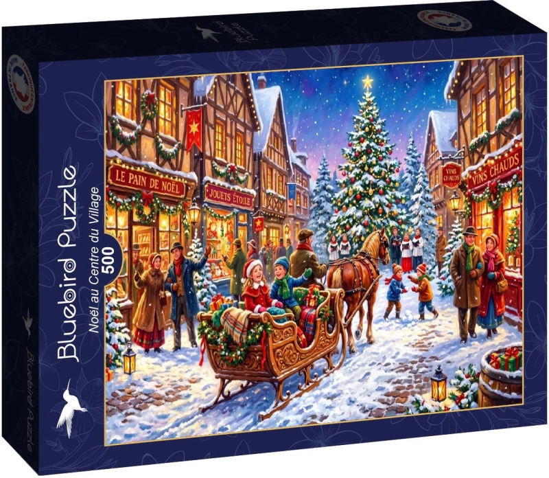 Bluebird puzzle Vánoce na vesnickém náměstí 500 dílků