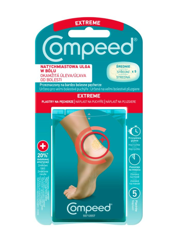 COMPEED Náplast na puchýře sportovní pata 5 kusů