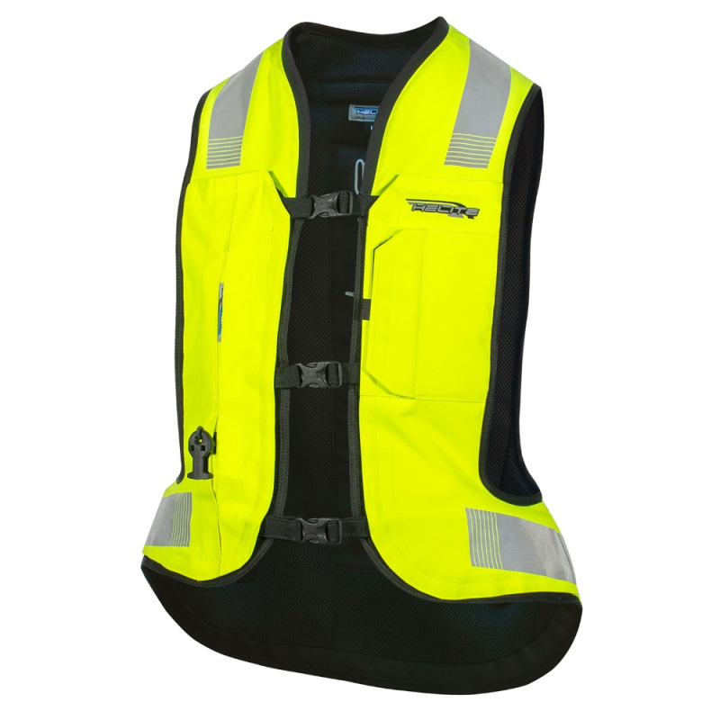 Airbagová vesta Helite Turtle 2 HiVis rozšířená, mechanická s trhačkou žlutá XL