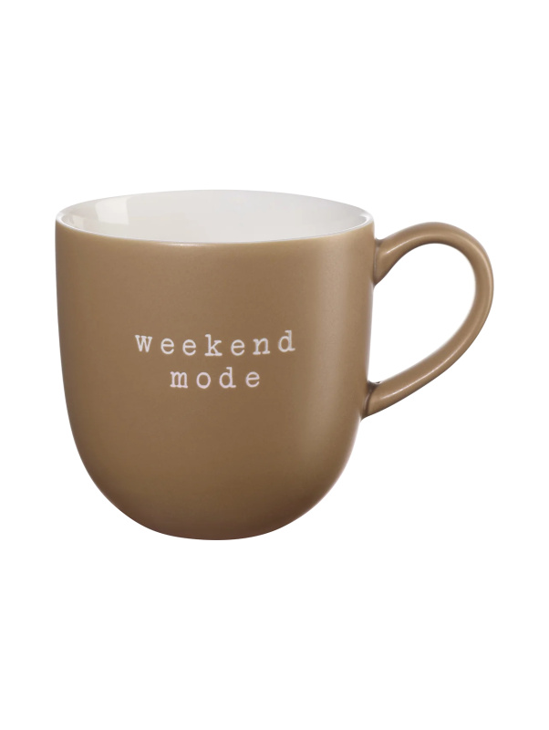 Kusmi Tea Porcelánový hrnek hey! Weekend mode, 0,35 l, béžový 5000000905