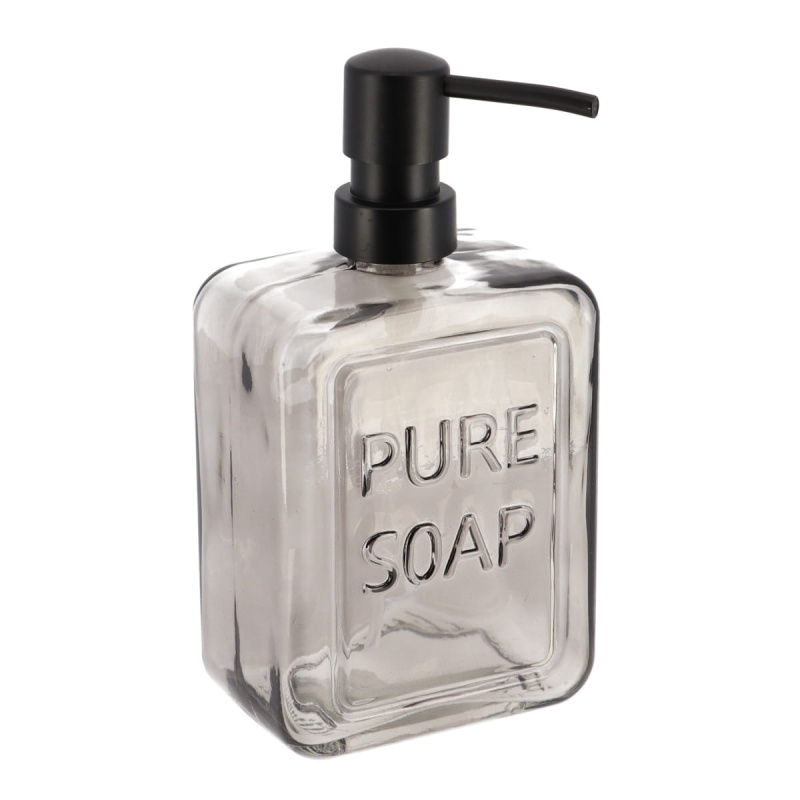 Tendance Skleněný dávkovač mýdla PURE SOAP, Šedý, 550 ml šedá