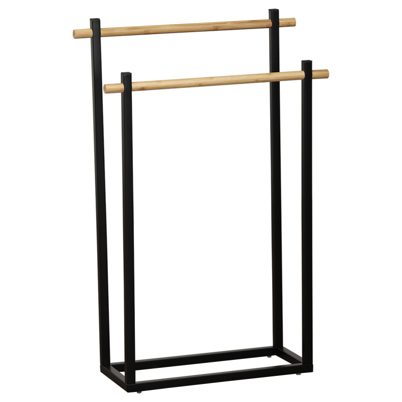 Tendance MAT dvouramenný stojan na ručníky, 82 x 52 x 20 cm, Černý černá