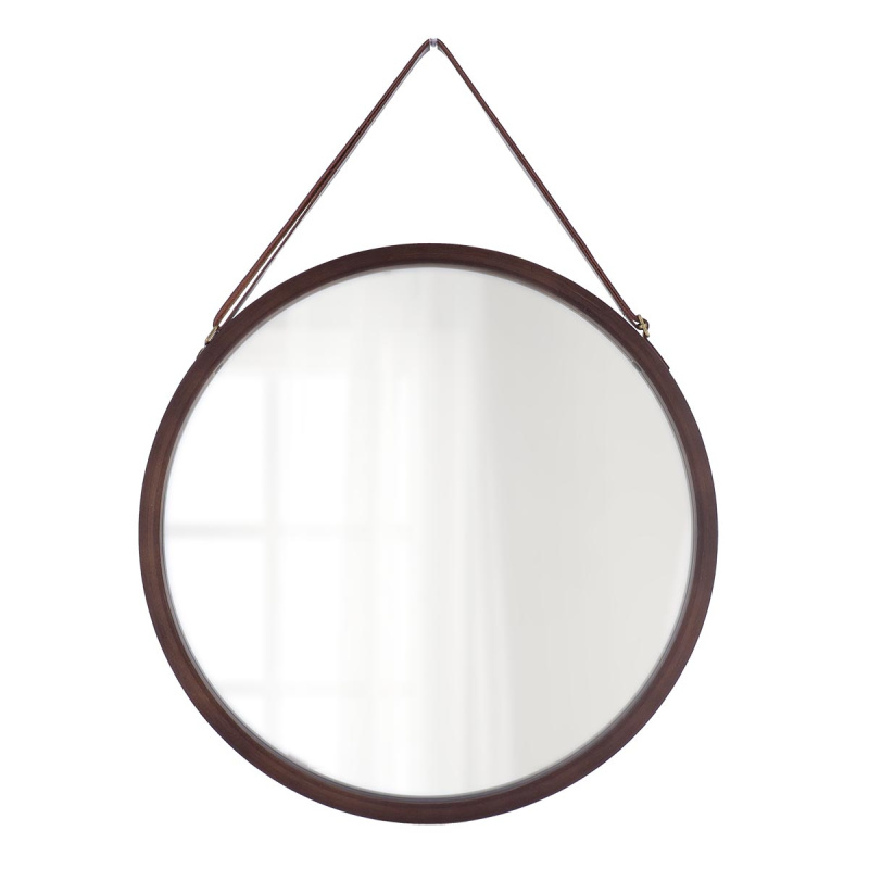 Tendance Koupelnové zrcadlo v bambusovém rámu LYSA, Ø 38 cm, Černé černá