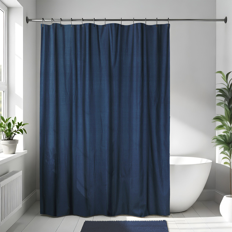 Tendance SIMPLE voděodolný sprchový závěs z mikrovlákna, Modrý, 180 x 200 cm tmavě modrý