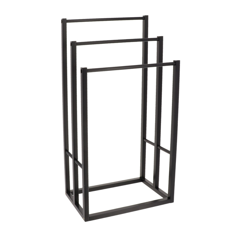 Tendance TENA tříramenný stojan na ručníky, bambus, 42 x 24 x 82 cm černá