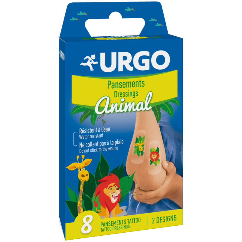 Urgo Tattoo Animal dětská náplast, 8 ks