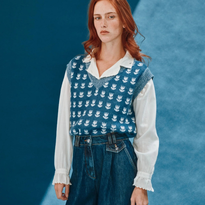 EMILE ET IDA Svetr CAROLE - BLEU Velikost: S