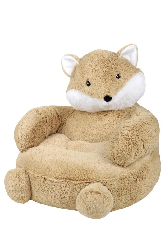 STOF Dětský puf plyšové zvířátko, THEO, 45 cm, liška hnědý