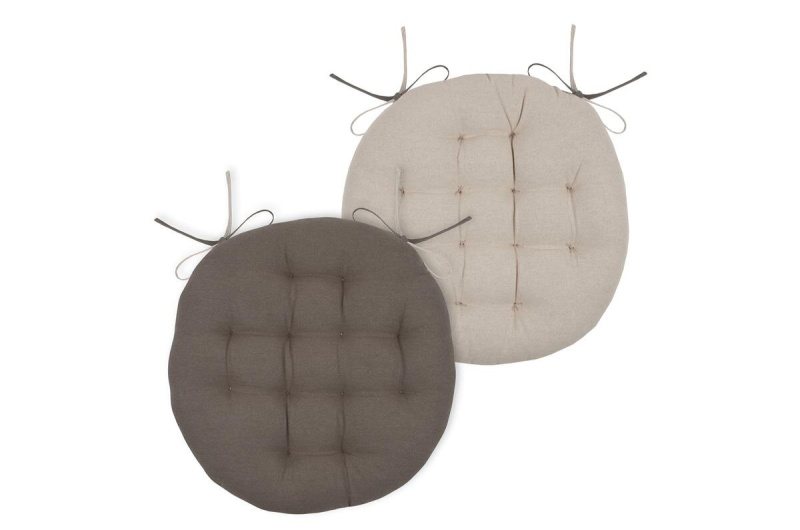 STOF Podsedák na židli s vázáním DUO, Ø 38 cm, bílá a béžová barva vícebarevný