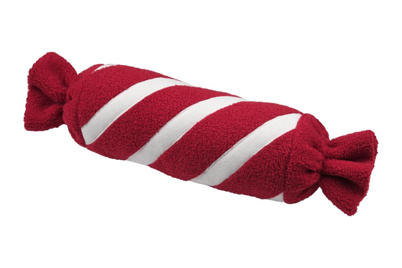 STOF Plyšový vánoční polštář LUCIEN, cukrová hůlka, 57 cm červený