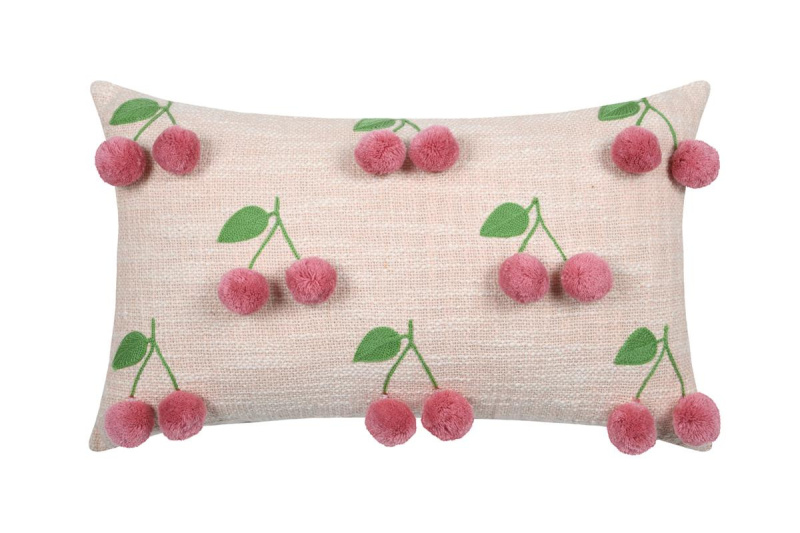 STOF Dekorační polštář s třešněmi, CHERRIES, 30 x 50 cm vícebarevný