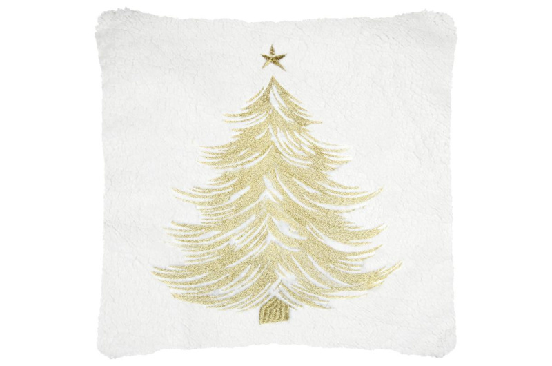 STOF Vánoční polštář KLAUS s vousy a nohami Santa Clause, 45 × 45 cm bílý
