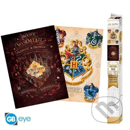 Harry Potter Set plagátov - Bradavický znak & Záškodnícka mapa 2 ks