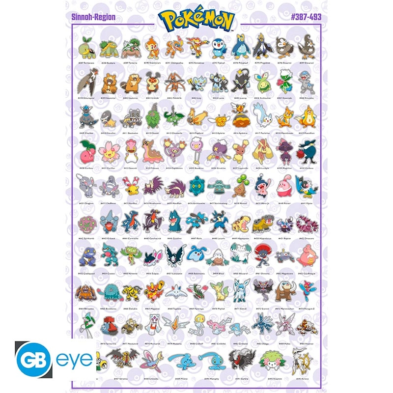 Pokémon maxi plakát Sinnoh (francouzská verze) - 1 kus